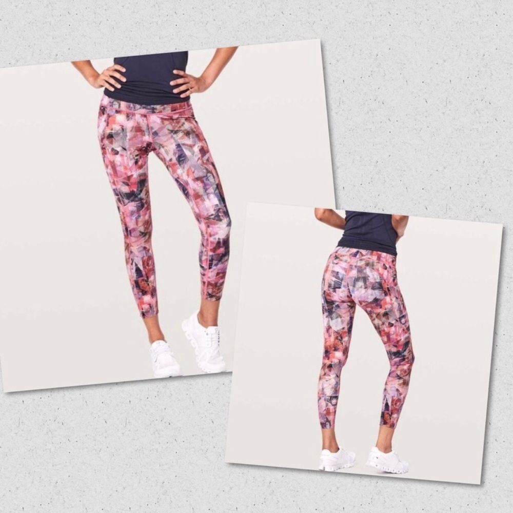 LULULEMON Women’s Sun Dazed Multi Pink Fast & Free 7/8 Tight II Nulux Size 4
